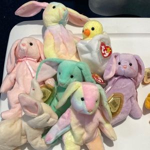 Easter themed beanie babies set of 7